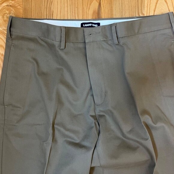 LAND'S END Men's Balsam Bark Flat Front Tailored Fit Chino Pants 34 X 34 - New - Picture 4 of 6